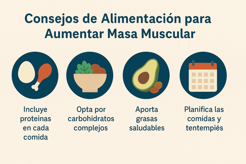 mejores alimentos para aumentar masa muscular infografia