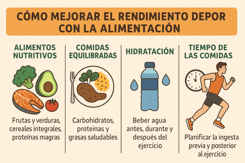 cómo mejorar el rendimiento deportivo con la alimentación infografia